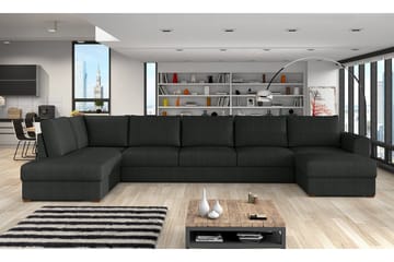 U-sovesofa Willhem Stor Venstre - Svart - Møbler - Sofaer - Sovesofaer - Sovesofa divan
