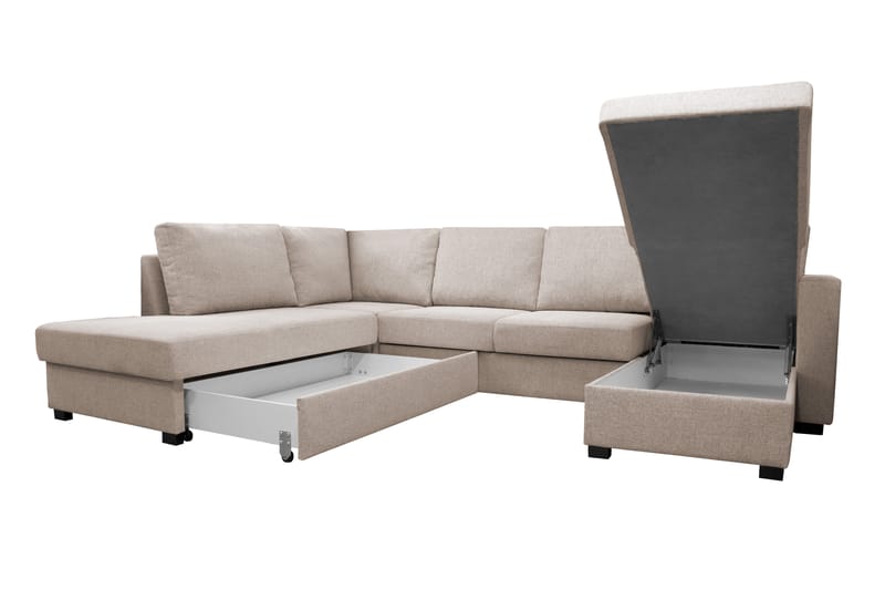 U-Sovesofa Paris Beige - Beige|Grå - Sovesofa divan