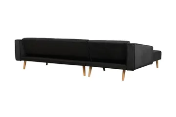 Vadso Venstre Sovesofa 100x270 cm i Fløyel - Antrasitt - Møbler - Sofaer - Sovesofaer - Sovesofa divan