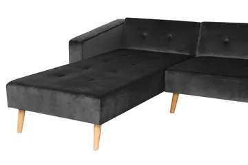 Vadso Venstre Sovesofa 100x270 cm i Fløyel - Antrasitt - Møbler - Sofaer - Sovesofaer - Sovesofa divan