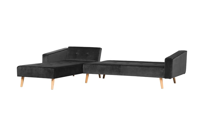 Vadso Venstre Sovesofa 100x270 cm i Fløyel - Antrasitt - Møbler - Sofaer - Sovesofaer - Sovesofa divan