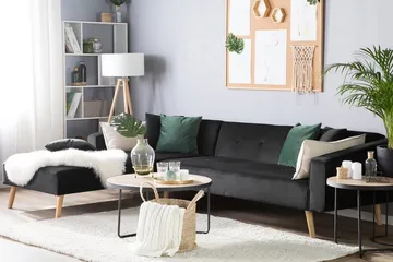 Vadso Venstre Sovesofa 100x270 cm i Fløyel - Antrasitt - Møbler - Sofaer - Sovesofaer - Sovesofa divan