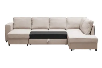 Verona U-Sovesofa Høyre - Beige - Møbler - Sofaer - Sovesofaer - Sovesofa divan