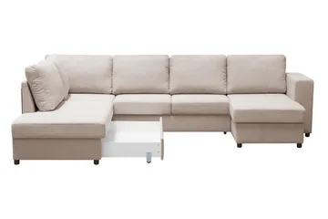 Verona U-Sovesofa Venstre - Beige - Møbler - Sofaer - Sovesofaer - Sovesofa divan
