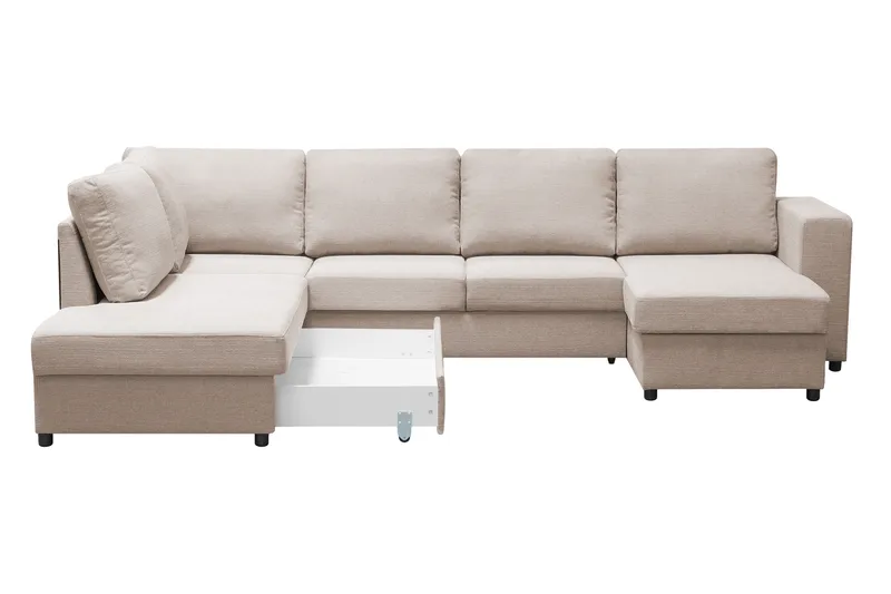Verona U-Sovesofa Venstre - Beige - Møbler - Sofaer - Sovesofaer - Sovesofa divan
