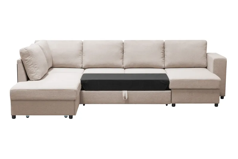 Verona U-Sovesofa Venstre - Beige - Møbler - Sofaer - Sovesofaer - Sovesofa divan