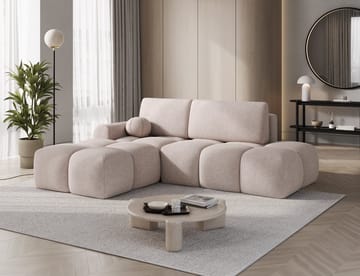 Vittario 3-seters boblete sovesofa med divan og oppbevaring, venstre - Xillar 20 - Møbler - Sofaer - Sovesofaer - Sovesofa divan