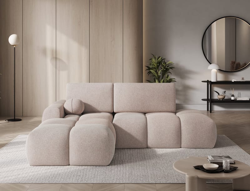 Vittario 3-seters boblete sovesofa med divan og oppbevaring, venstre - Xillar 20 - Møbler - Sofaer - Sovesofaer - Sovesofa divan