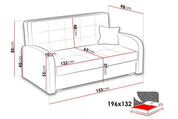 Viva Sovesofa 153x98x85 cm - Møbler - Sofaer - Sovesofaer - 2 seters sovesofa