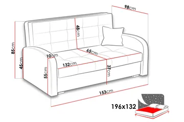 Viva Sovesofa 153x98x85 cm - Møbler - Sofaer - Sovesofaer - 2 seters sovesofa