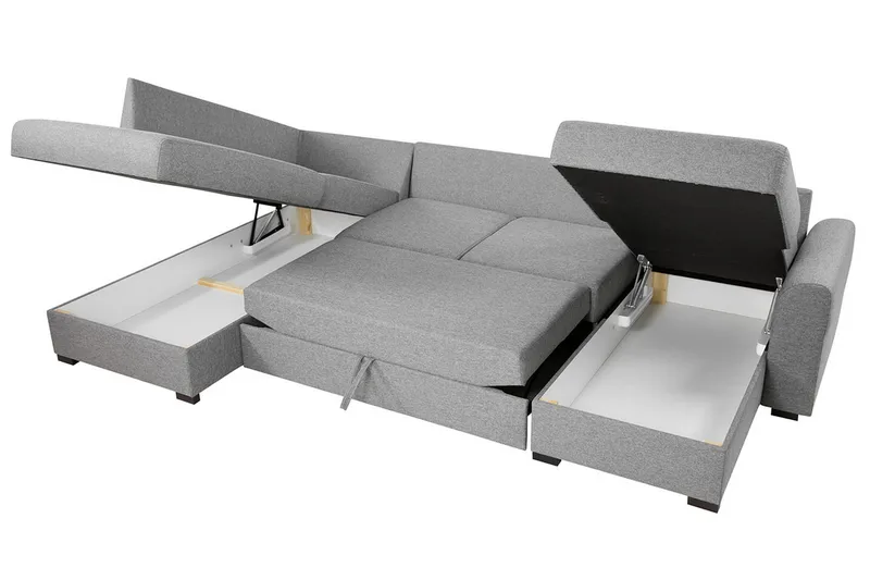 Wilma 6-seters Divan Høyre Sovesofa 305 cm - Grå - Møbler - Sofaer - Sovesofaer - Sovesofa divan