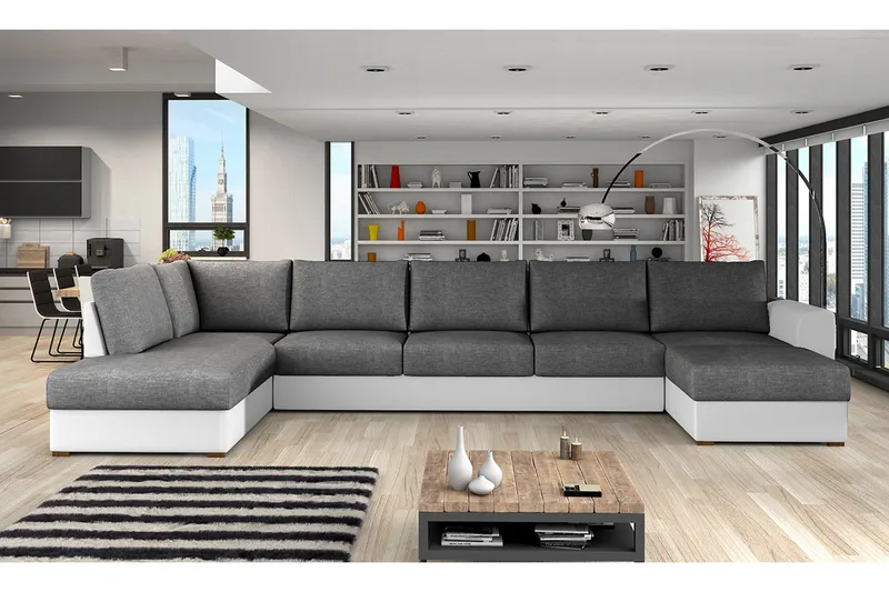 Wilma Hjørnesofa Venstre - Grå/Hvit - Møbler - Sofaer - Sovesofaer - Sovesofa divan