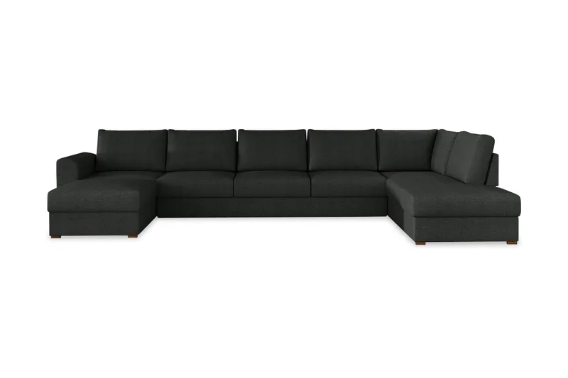 Wilma Sovesofa 141x340 cm med Oppbevaring i Stoff, Svart