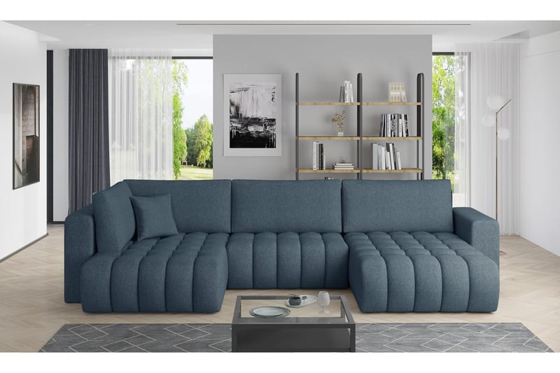 Yorktown U-sovesofa Divan Høyre - Blå - Møbler - Sofaer - Sovesofaer - Sovesofa divan