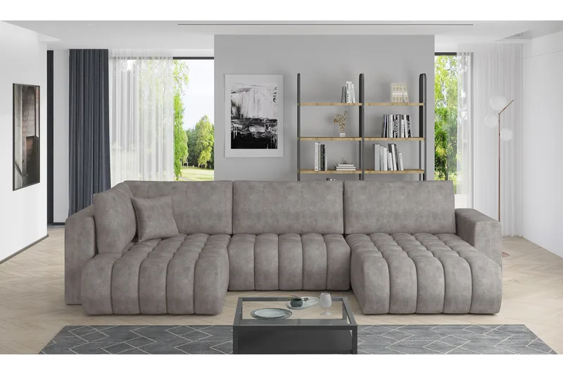 Yorktown U-sovesofa Divan Høyre - Grå - Møbler - Sofaer - Sovesofaer - Sovesofa divan