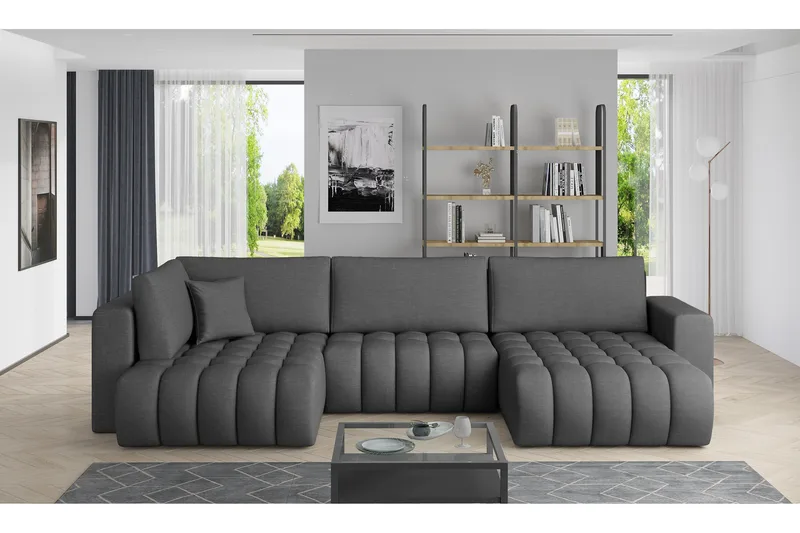 Yorktown U-sovesofa Divan Høyre - Grå - Møbler - Sofaer - Sovesofaer - Sovesofa divan