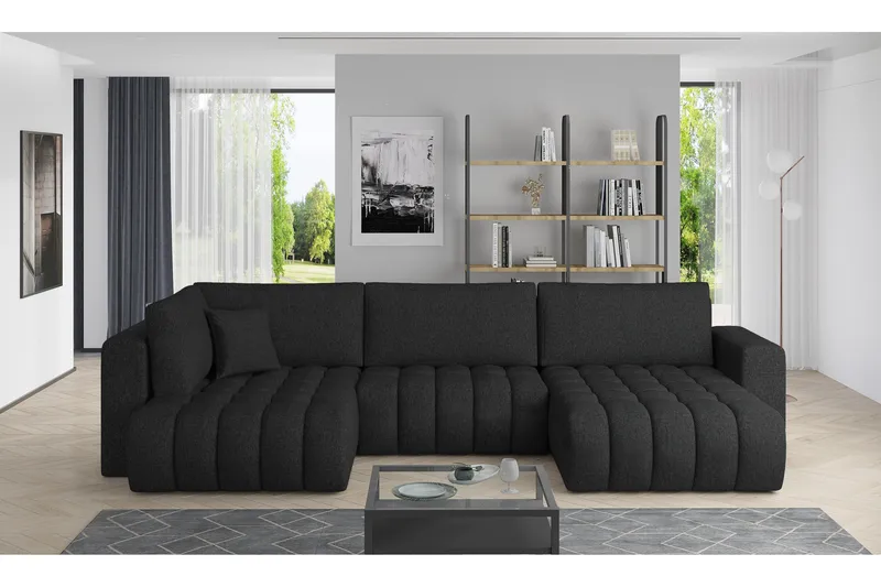 Yorktown U-sovesofa Divan Høyre - Svart - Møbler - Sofaer - Sovesofaer - Sovesofa divan