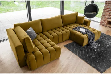 Yorktown U-sovesofa Divan Høyre - Svart - Møbler - Sofaer - Sovesofaer - Sovesofa divan