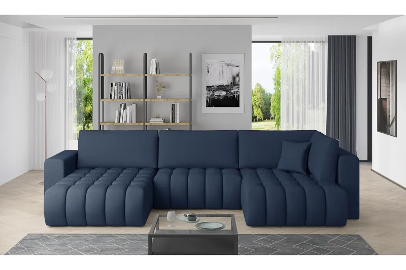 Yorktown U-sovesofa Divan Venstre - Blå - Møbler - Sofaer - Sovesofaer - Sovesofa divan