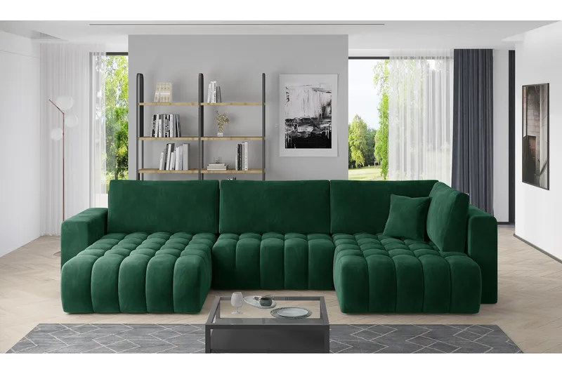 Yorktown U-sovesofa Divan Venstre - Grønn - Møbler - Sofaer - Sovesofaer - Sovesofa divan