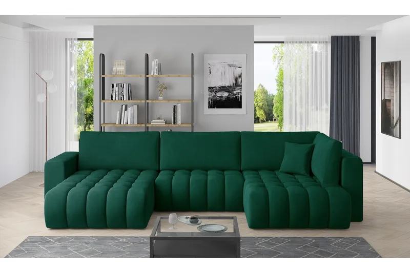 Yorktown U-sovesofa Divan Venstre - Grønn - Møbler - Sofaer - Sovesofaer - Sovesofa divan