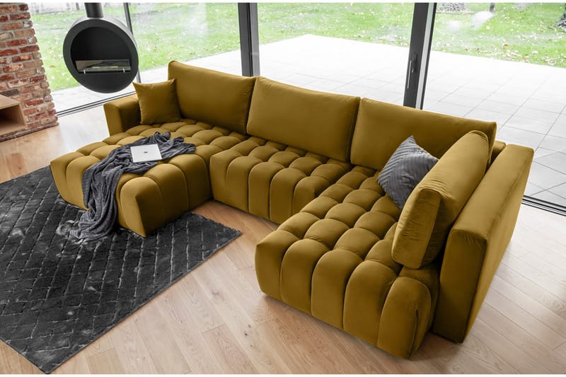 Yorktown U-sovesofa Divan Venstre - Gul - Møbler - Sofaer - Sovesofaer - Sovesofa divan