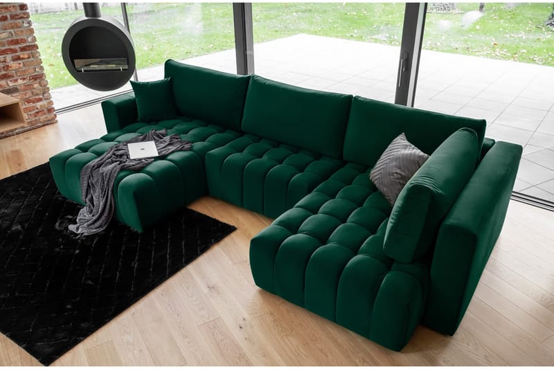 Yorktown U-sovesofa Divan Venstre - Mørkegrønn - Møbler - Sofaer - Sovesofaer - Sovesofa divan