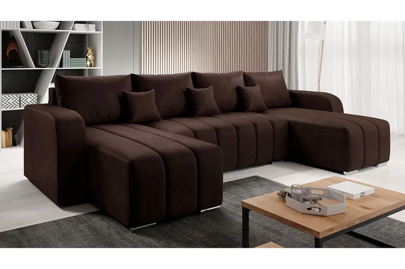 Zulueta 8-seters Sovesofa Høyre - Brun - Møbler - Sofaer - Sovesofaer - Sovesofa divan