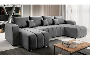 Zulueta 8-seters Sovesofa Venstre - Grå - Møbler - Sofaer - Sovesofaer - Sovesofa divan