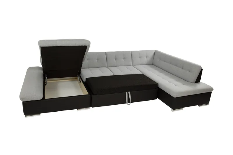 Zumar Sovesofa med Sjeselong og Dobbel Sjeselong 4-seter i Bouclé - Beige - Møbler - Sofaer - Sovesofaer - Sovesofa divan