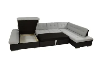 Zumar Sovesofa med Sjeselong og Dobbel Sjeselong 4-seter i Bouclé - Rosa - Møbler - Sofaer - Sovesofaer - Sovesofa divan