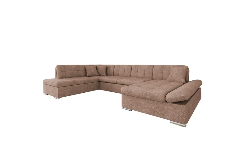 Zumar Sovesofa med Sjeselong og Dobbel Sjeselong 4-seter i Bouclé, Rosa