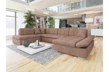 Zumar Sovesofa med Sjeselong og Dobbel Sjeselong 4-seter i Bouclé - Rosa - Møbler - Sofaer - Sovesofaer - Sovesofa divan