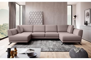 Sovesofa Dobbeltsjeselong Kazuma - Beige - Møbler - Sofaer - Sovesofaer - Langsgående sovesofa