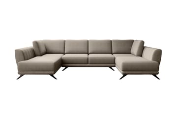 Sovesofa Dobbeltsjeselong Kazuma - Beige - Møbler - Sofaer - Sovesofaer - Langsgående sovesofa