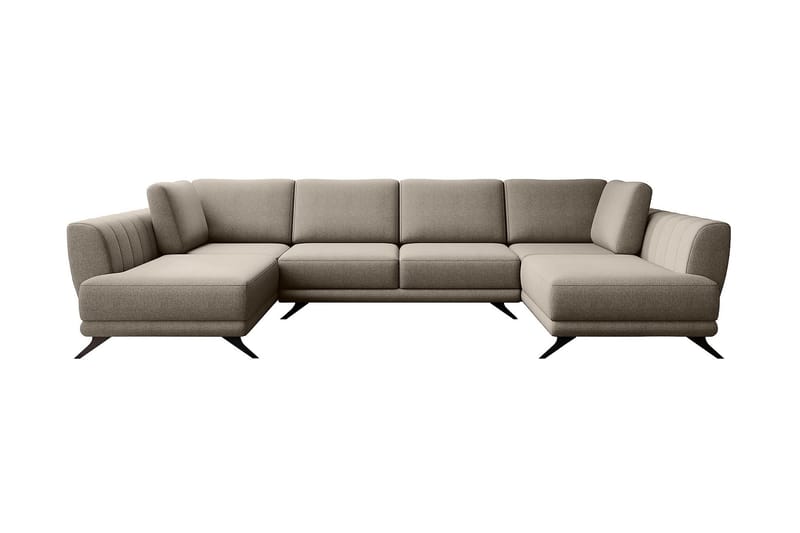 Sovesofa Dobbeltsjeselong Kazuma - Beige - Møbler - Sofaer - Sovesofaer - Langsgående sovesofa