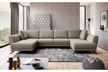 Sovesofa Dobbeltsjeselong Kazuma - Beige - Møbler - Sofaer - Sovesofaer - Langsgående sovesofa