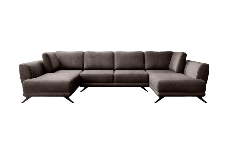 Sovesofa Dobbeltsjeselong Kazuma - Brun - Møbler - Sofaer - Sovesofaer - Langsgående sovesofa