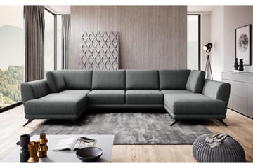 Sovesofa Dobbeltsjeselong Kazuma - Grå - Møbler - Sofaer - Sovesofaer - Langsgående sovesofa