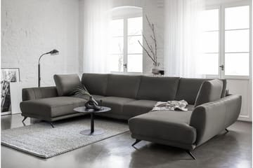Sovesofa Dobbeltsjeselong Kazuma - Grå - Møbler - Sofaer - Sovesofaer - Langsgående sovesofa