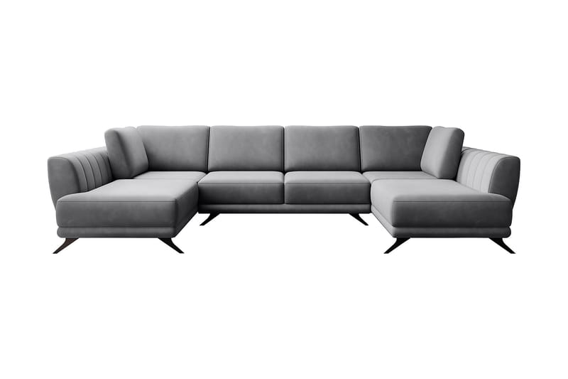 Sovesofa Dobbeltsjeselong Kazuma - Grå - Møbler - Sofaer - Sovesofaer - Langsgående sovesofa