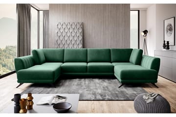 Sovesofa Dobbeltsjeselong Kazuma - Grønn - Møbler - Sofaer - Sovesofaer - Langsgående sovesofa