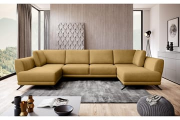 Sovesofa Dobbeltsjeselong Kazuma - Gul - Møbler - Sofaer - Sovesofaer - Langsgående sovesofa