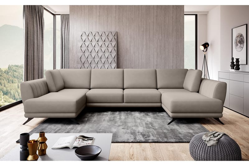 Sovesofa Dobbeltsjeselong Kazuma - Lysebeige - Møbler - Sofaer - Sovesofaer - Langsgående sovesofa