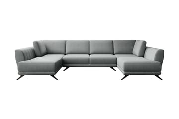 Sovesofa Dobbeltsjeselong Kazuma - Lysegrå - Møbler - Sofaer - Sovesofaer - Langsgående sovesofa