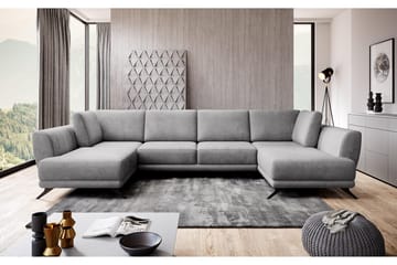 Sovesofa Dobbeltsjeselong Kazuma - Lysegrå - Møbler - Sofaer - Sovesofaer - Langsgående sovesofa
