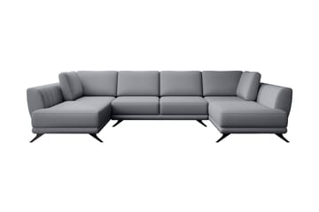Sovesofa Dobbeltsjeselong Kazuma - Lysegrå - Møbler - Sofaer - Sovesofaer - Langsgående sovesofa