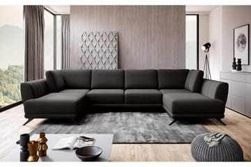 Sovesofa Dobbeltsjeselong Kazuma - Mørkebrun - Møbler - Sofaer - Sovesofaer - Langsgående sovesofa