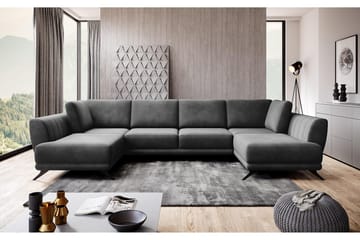 Sovesofa Dobbeltsjeselong Kazuma - Mørkegrå - Møbler - Sofaer - Sovesofaer - Langsgående sovesofa
