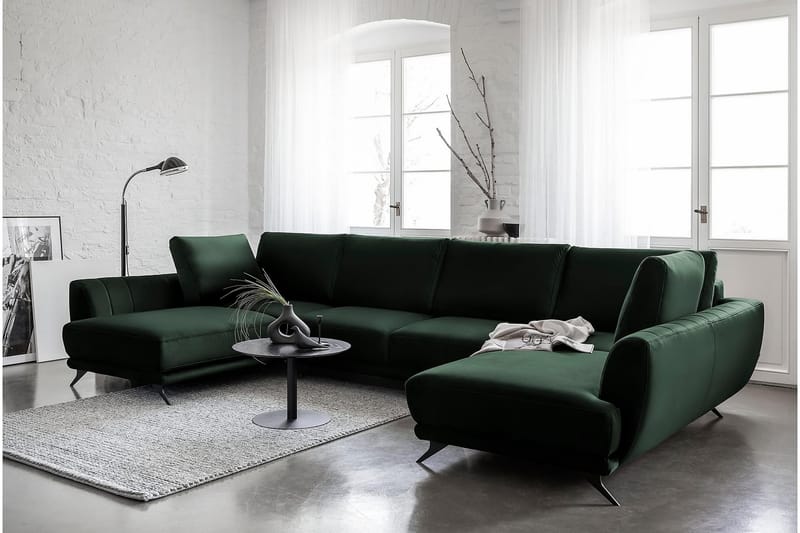 Sovesofa Dobbeltsjeselong Kazuma - Mørkegrønn - Møbler - Sofaer - Sovesofaer - Langsgående sovesofa